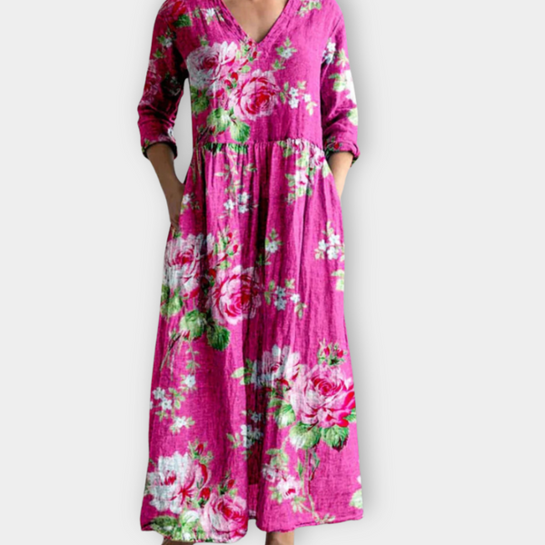Leocadia | Vestido boho largo con estampado floral