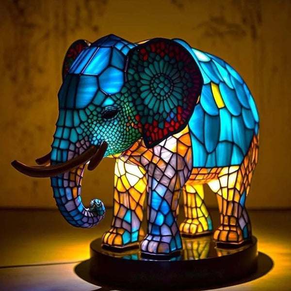 Lámpara de Elefante de Vidrio Templado