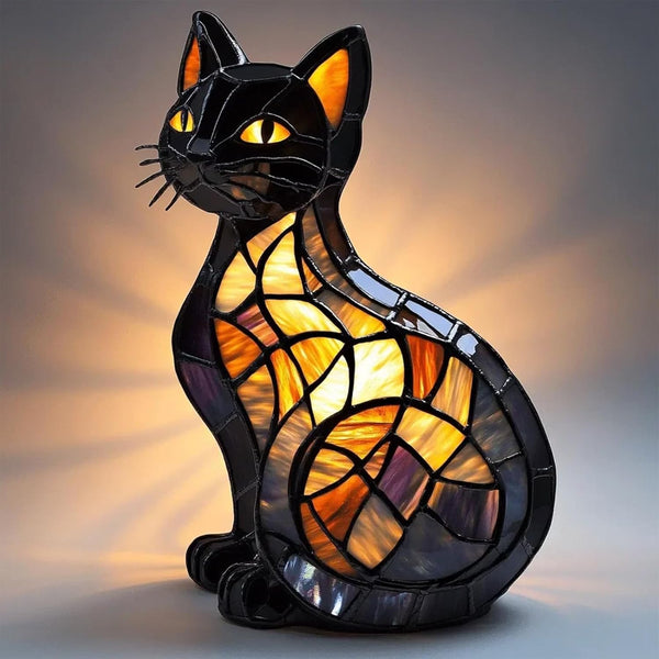 Lámpara de Gato de Vidrio Templado