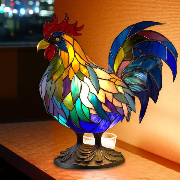 Lámpara de Gallo de Vidrio Templado