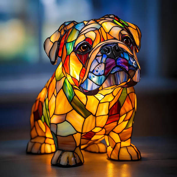 Lámpara de Vidrio Templado Bulldog Brillo Ámbar