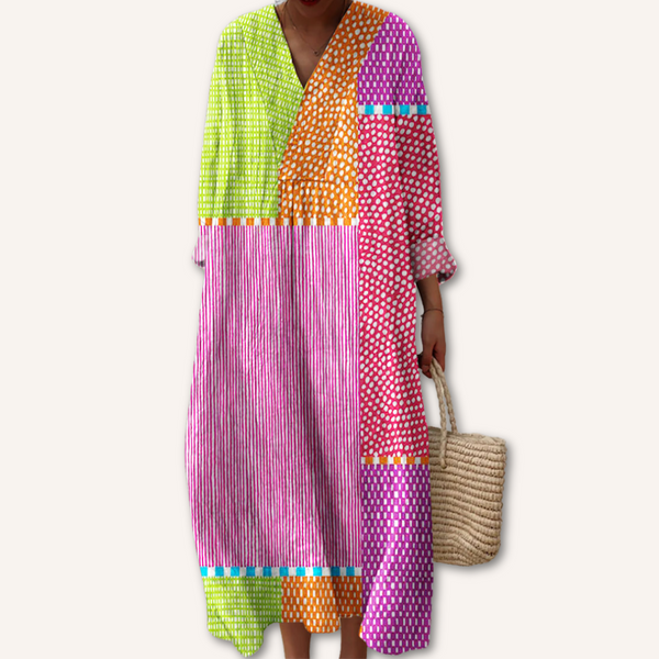 Renata｜Vestido con estampado multicolor