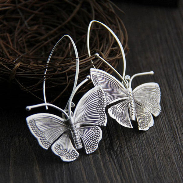 Pendientes de Mariposa de Plata Vintage