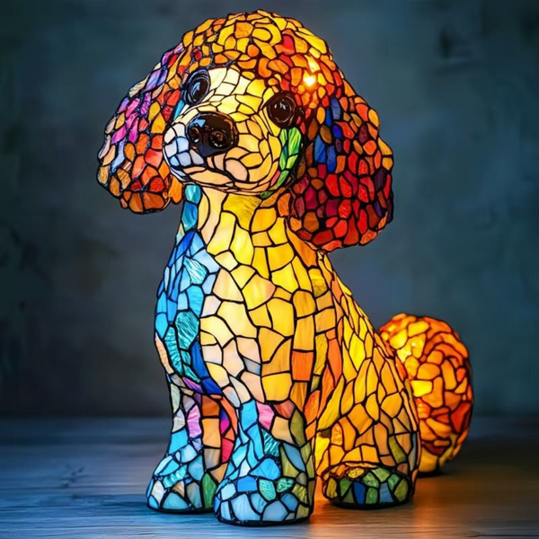 Lámpara de Poodle de Vidrio