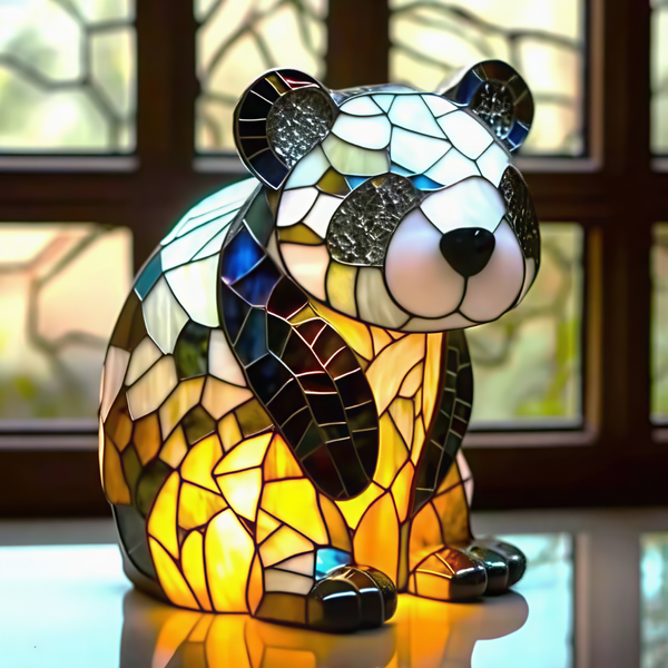 Lámpara de Vidrio Templado Panda Dorado