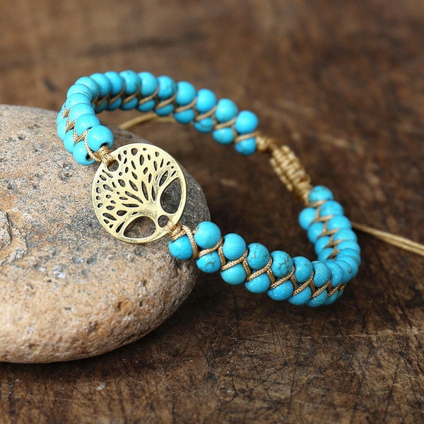 Pulsera Boom des Levens Hecha a Mano Piedra Turquesa