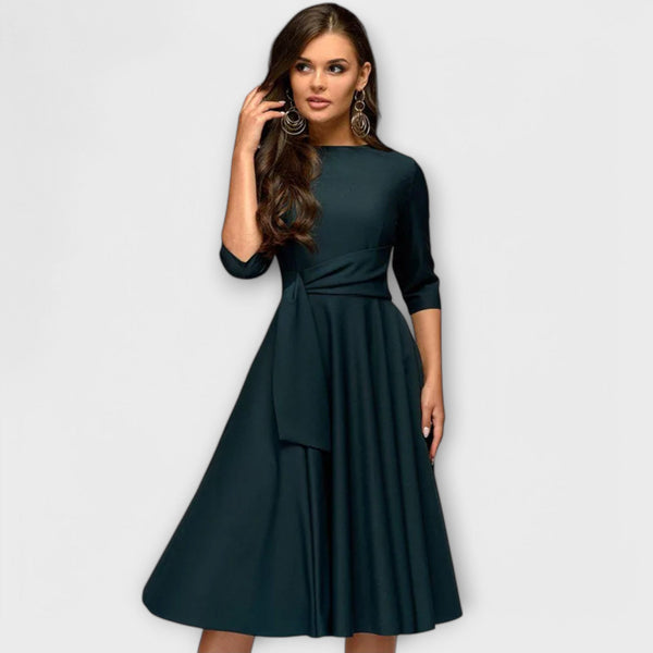 Krystel | Vestido acampanado con cinturón