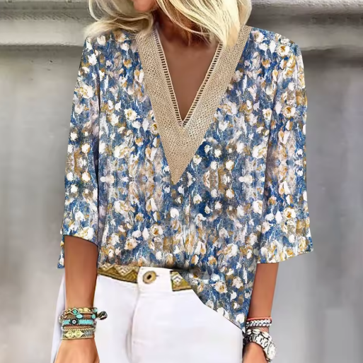 Nica | Blusa elegante con estampado de flores
