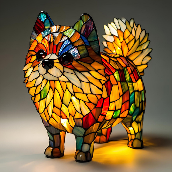 Lámpara de Vidrio Templado Estilo Tiffany de Pomerania