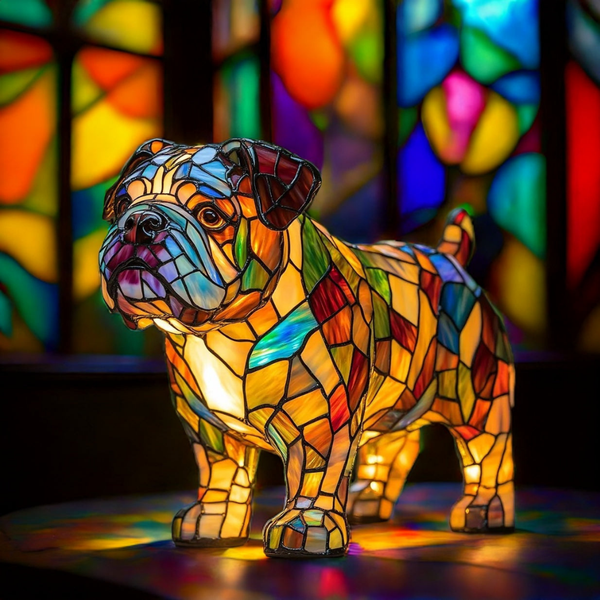 Lámpara de Bulldog de Vidrio Templado