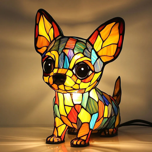 Lámpara de Chihuahua de Vidrio Templado