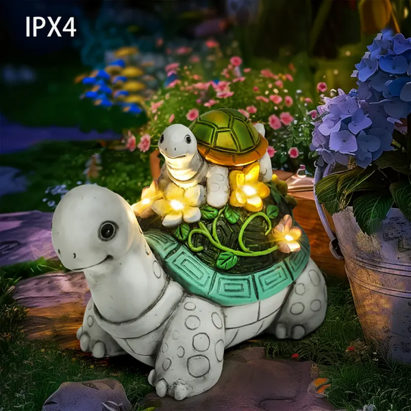 Lámpara Familiar de Tortugas de Vidrio Templado