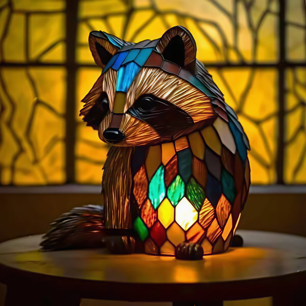Lámpara de Raccoon en Vidrio Templado