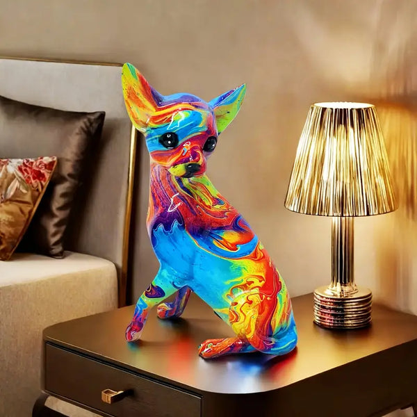 Lámpara de Chihuahua de Resina Colorida