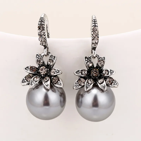 Pendientes Vintage de Perlas de Plata