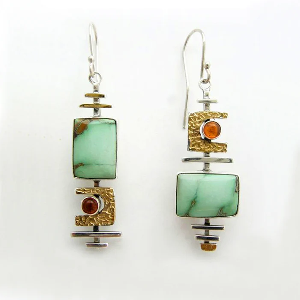 Pendientes Vintage Groene Oude Steen