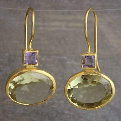 Pendientes de Cristal Verde Vintage