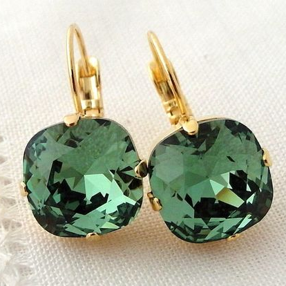 Pendientes de Oro con Zircón Verde
